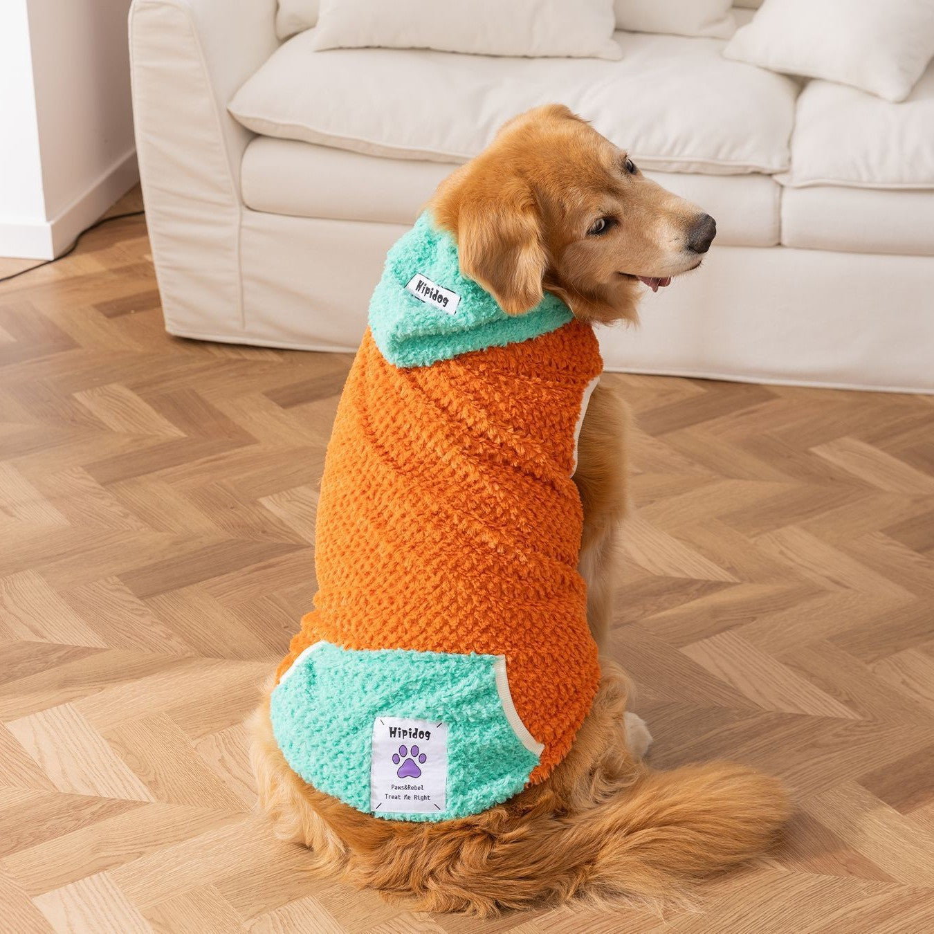 Purple Fleece Dog Sweater for Large Dogs Soft Cozy Puppy Jacket 3XL–8XL