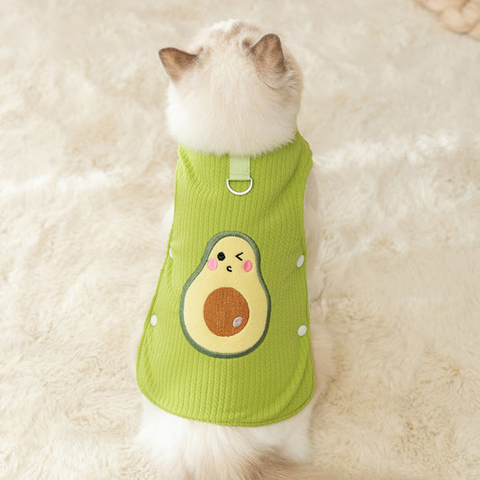 Cute Little Sweater for Cats – Avocado & Dog Embroidery