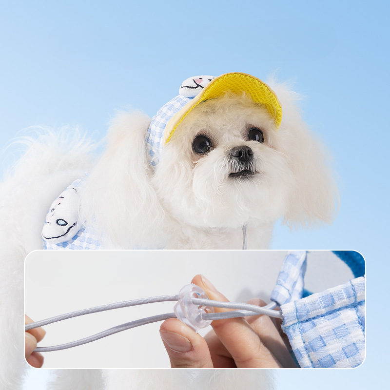 Cute Dog Harness Set with Leash & Hat – Adjustable Breathable Puppy Vest Harness for Small Dogs