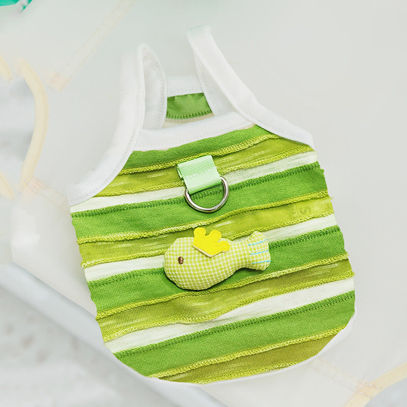 Cute Striped Cat Shirt – Breathable Summer Vest