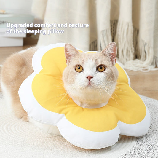Anti-Bite and Anti-Lick Cat Collar – Comfortable Flower Shaped Protective Cone for Cats After Surgery or Wounds
