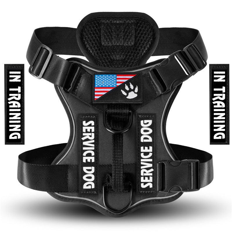 Service Dog Harness Vest – Breathable No Pull Working Dog Harness with Adjustable Straps for Large Dogs