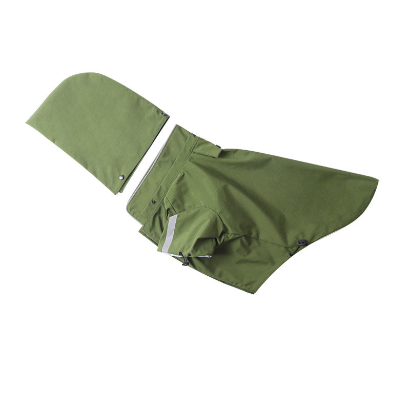Waterproof Dog Jacket with Hood – Reflective Outdoor Dog Coat for Medium & Large Dogs Hiking Raincoat