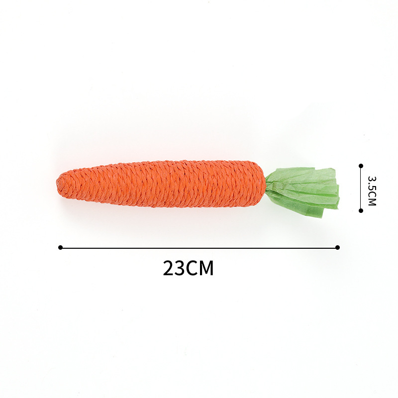Handmade Paper Rope Carrot Toy – Durable and Bite-Resistant Design