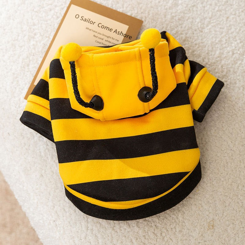 Little Bee Clothes for Cats – Cute Bee Hoodie with Antennas