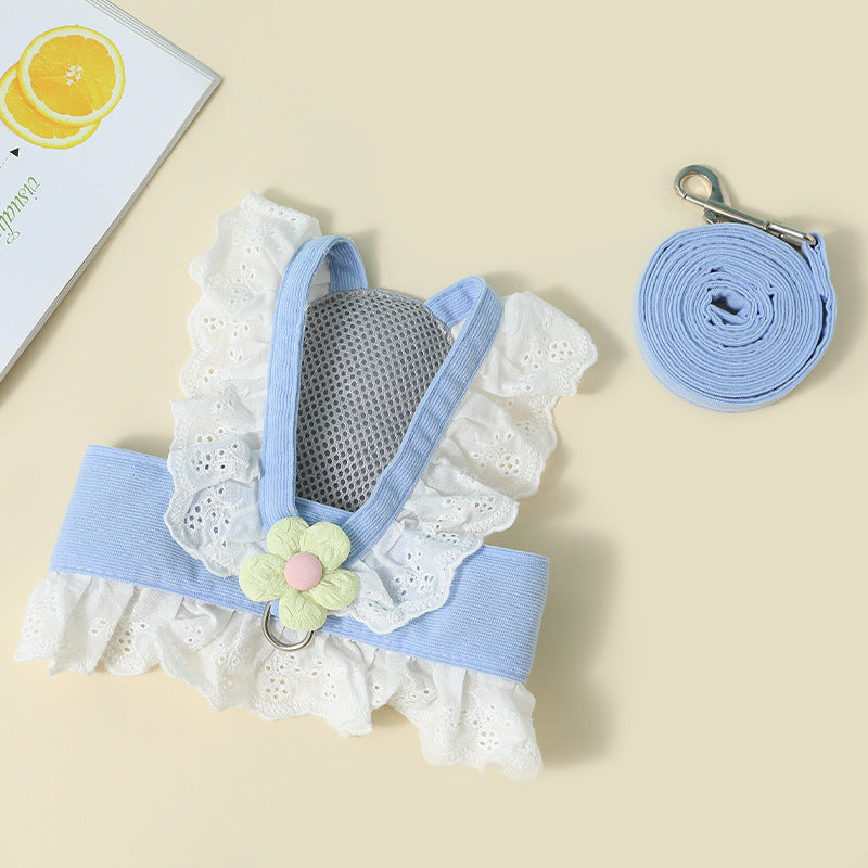 Adorable Kitten Flower Harness – Soft, Adjustable, and Comfortable Cat and Dog Harness for Outdoor Walks
