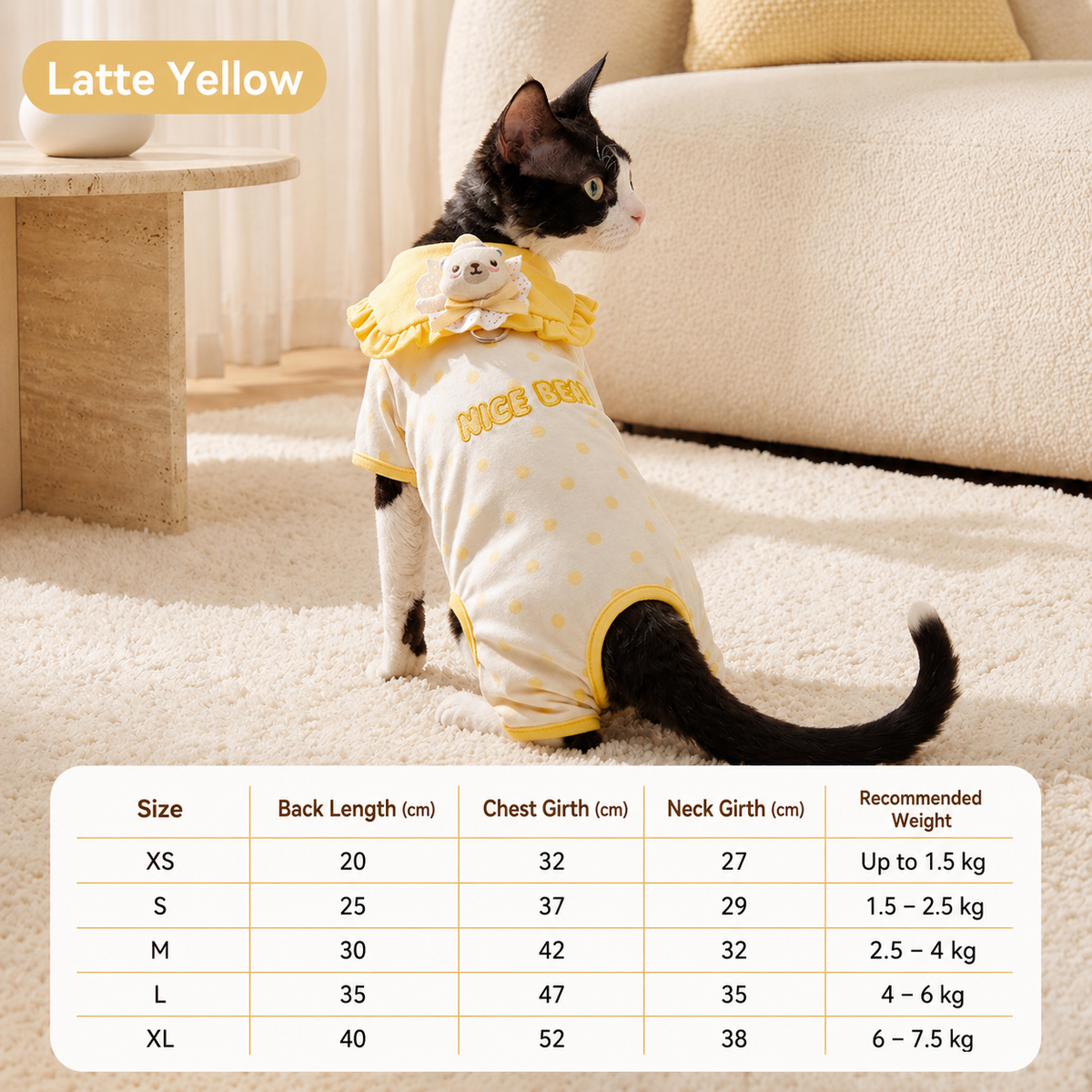 Cute Ruffle Collar Four-Leg Pet Jumpsuit – Bear & Elephant Dog Pajamas