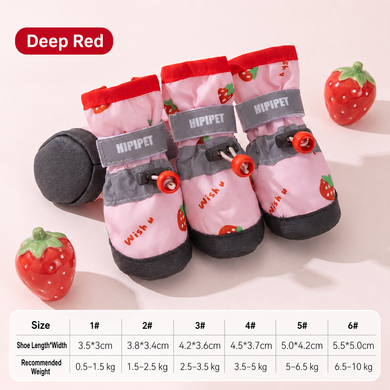 Waterproof Dog Rain Boots with Non-Slip Rubber Sole