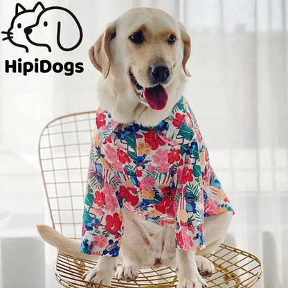 HipiDogs Hawaiian Dog Shirt – Floral Breathable Summer Fit