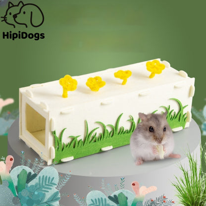 Felt Small Animal Hideout House – Cozy Sleeping Tunnel for Hamsters, Guinea Pigs & Hedgehogs