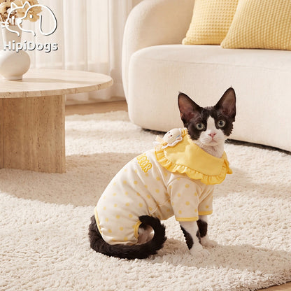 Cute Ruffle Collar Four-Leg Pet Jumpsuit – Bear & Elephant Dog Pajamas