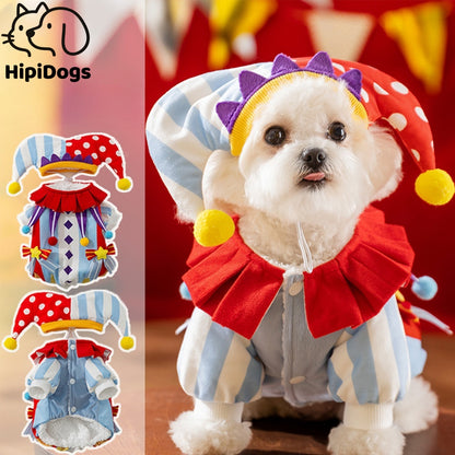 Clown with Hat Transformation Costume for Small Dogs
