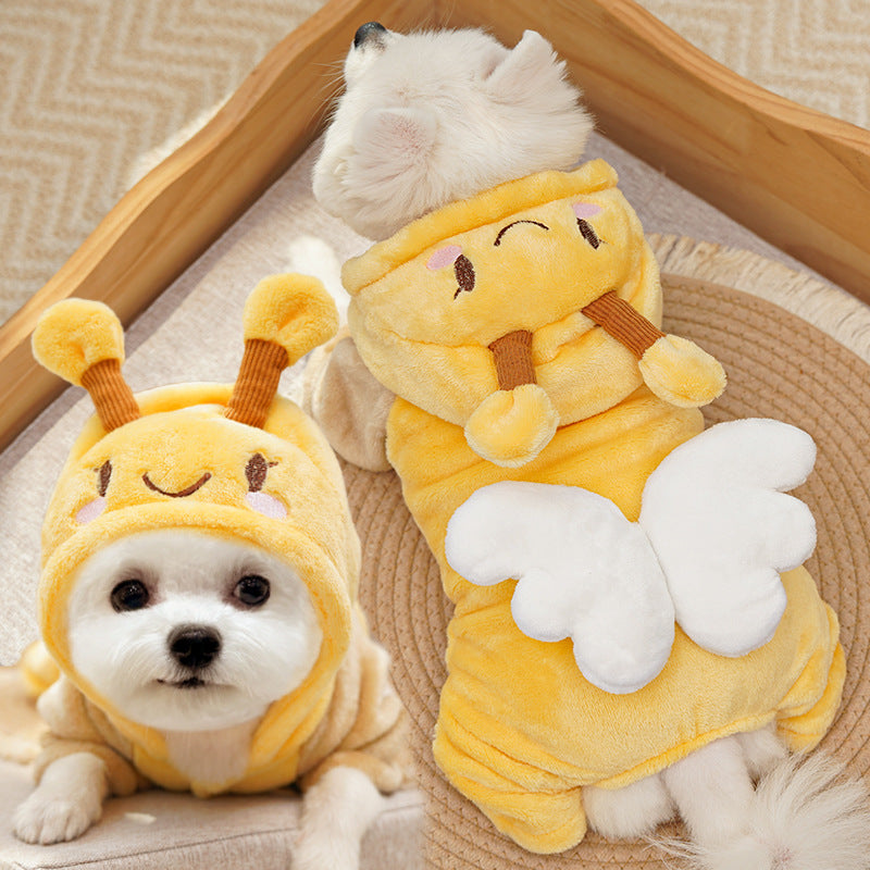 Warm Hooded Dog Coat for Small Dogs – Soft Fleece Winter Puppy Jacket, Cozy Thick Pet Outfit