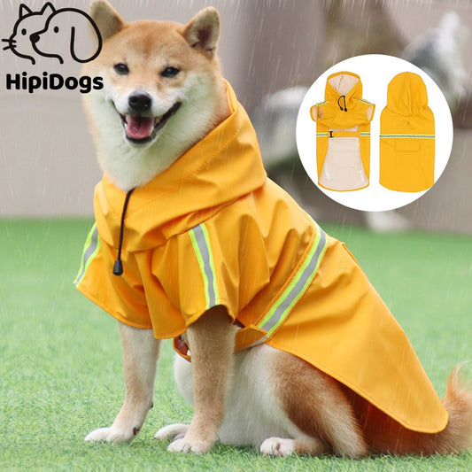 Waterproof Dog Raincoat with Hood – Reflective Pet Rain Jacket for Small Medium Large Dogs