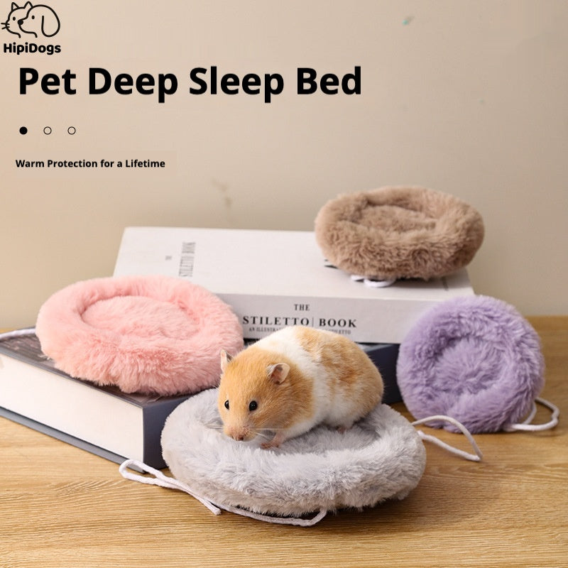 Pet Deep Sleep Bed for Hamsters & Small Pets – Soft Plush Warm Nest for Cozy Rest