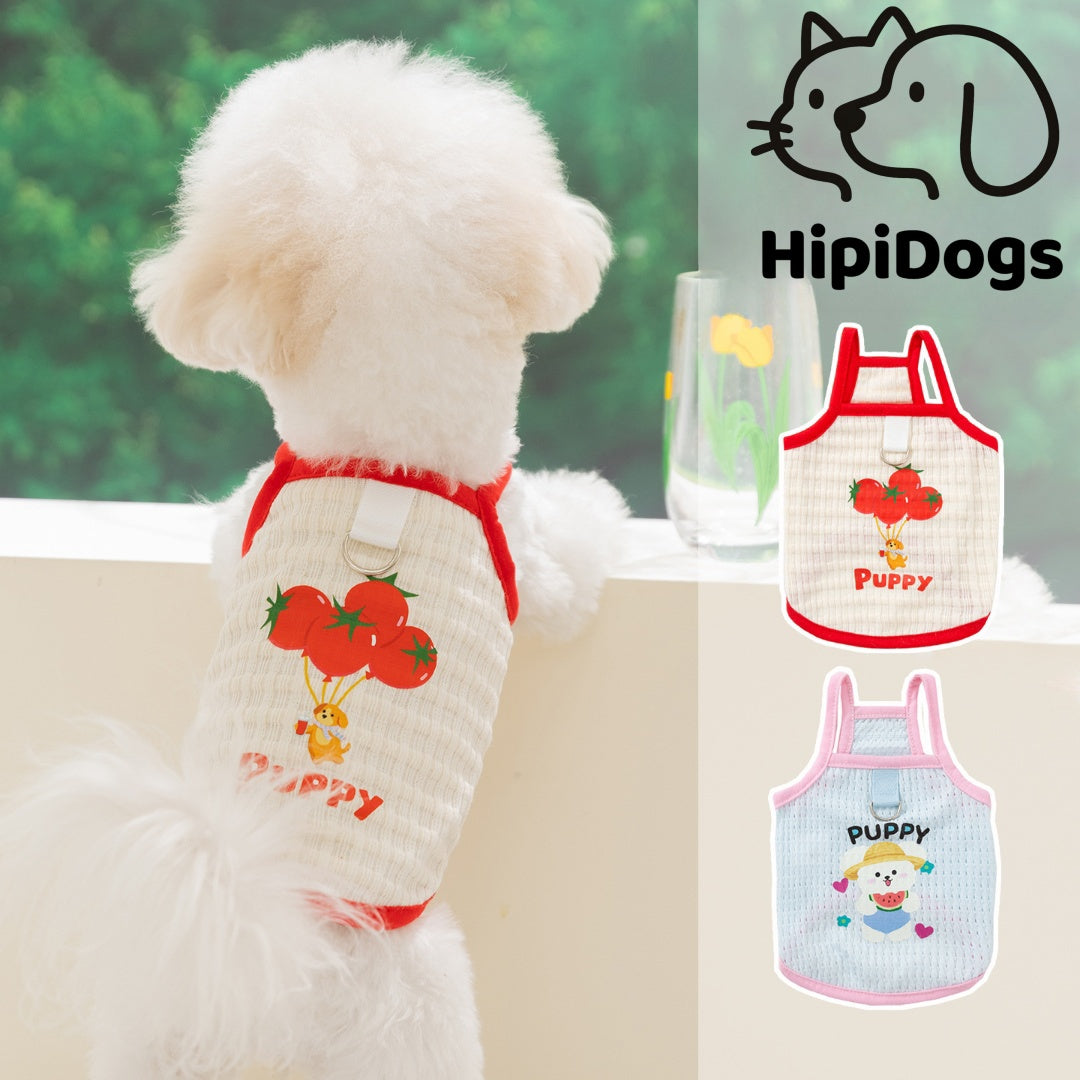 Cute Puppy Harness Vest – Breathable Dog Harness Shirt with Leash Ring for Small Dogs