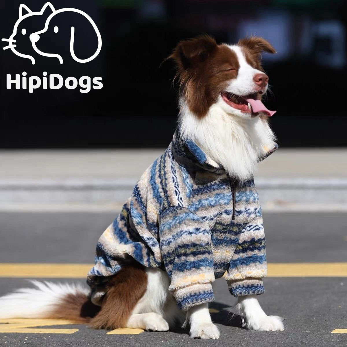 Warm Dog Fleece Jacket – Outdoor Winter Dog Coat with Zipper for Medium & Large Dogs