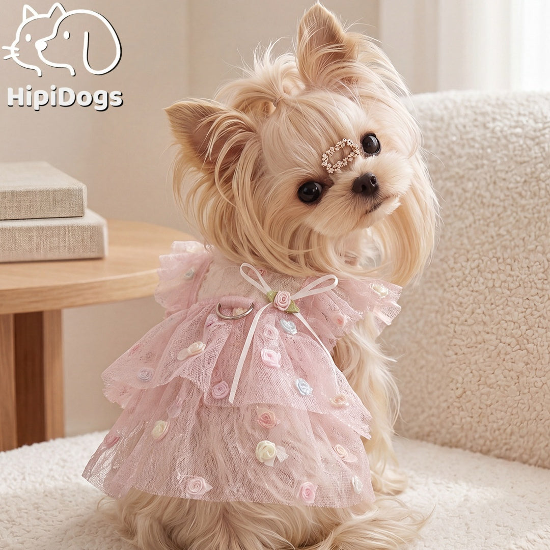 Elegant Lace Tulle Princess Dress for Dogs & Cats