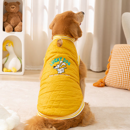 Yellow Puffer Dog Jacket for Large Dogs Warm Cozy Puppy Coat 3XL–8XL