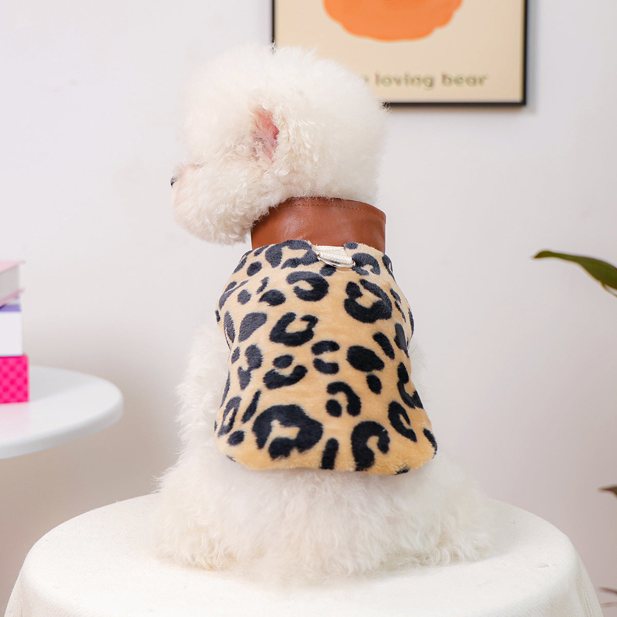 Leopard Print Dog Coat – Warm and Stylish Pet Jacket for Small Dogs