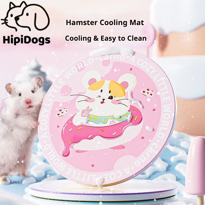 Hamster Cooling Mat, Crystal Ice Cooling Plate for Small Pets – Summer Heat Relief, Easy to Clean & Safe