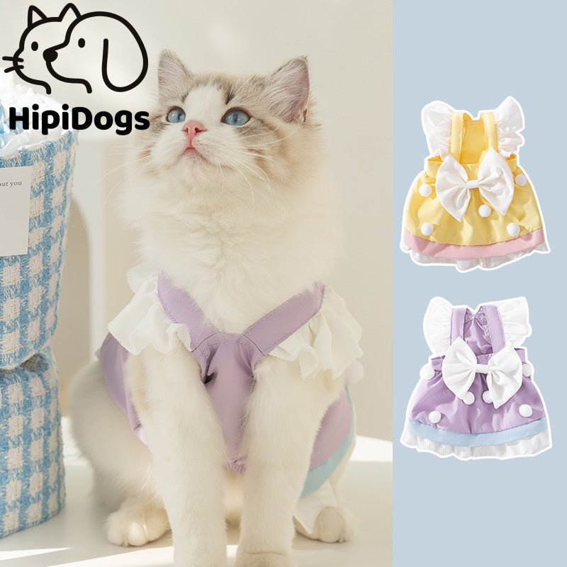 Cute Princess Cat Harness Dress – Bow Design