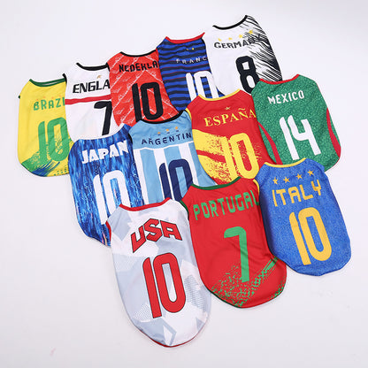 World Cup Dog Jersey | Breathable Soccer Shirt for Small Dogs | Pet Football Team Vest Outfit | HipiDogs