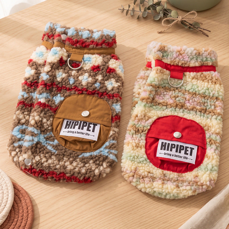 Cozy Sherpa Harness Vest with Pocket for Dogs