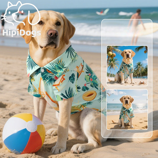 Hawaiian Dog Shirt – Summer Beach Dog Shirt with Floral Print for Medium Large Dogs