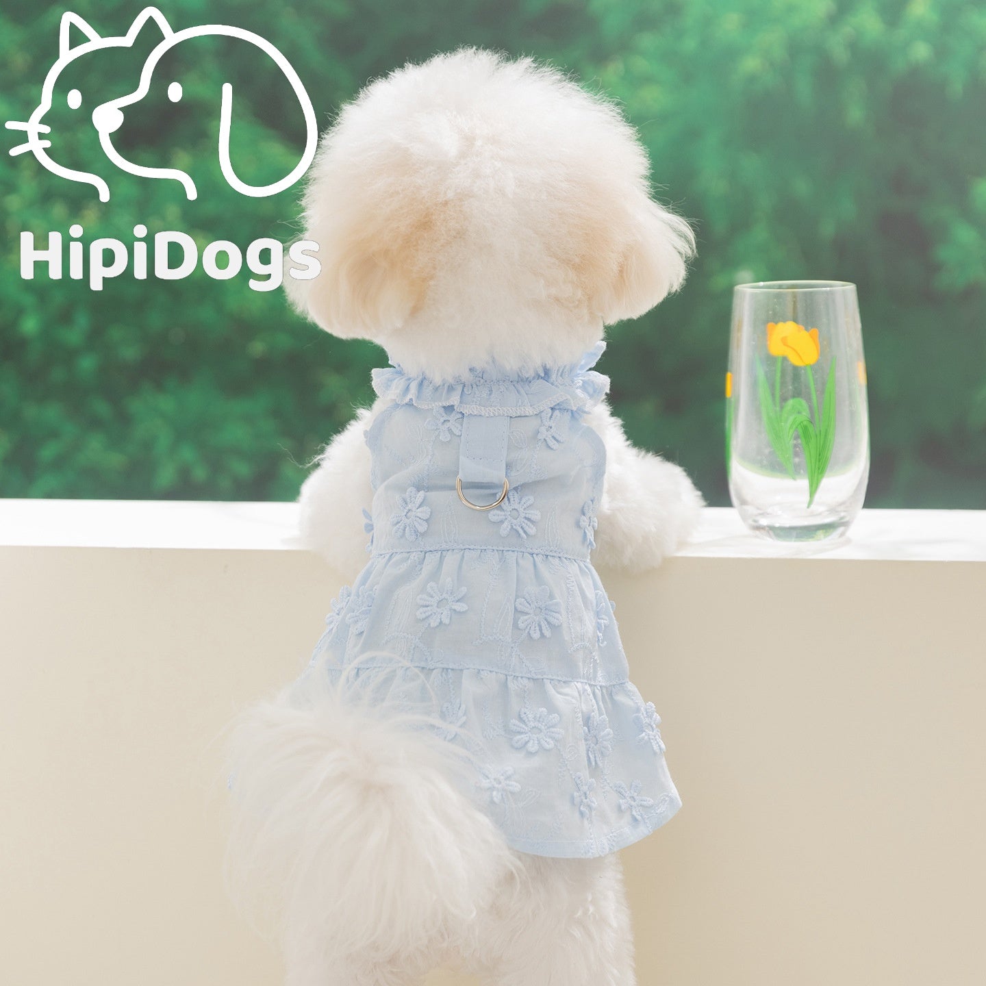 Floral Dog Harness Dress – Lightweight Ruffle Summer Fit