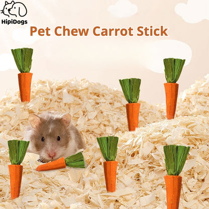 Pet Chew Carrot Stick Toy for Hamsters & Small Pets – Natural Teeth Grinding & Boredom Relief
