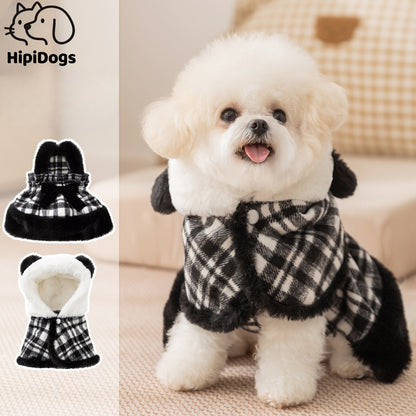 Cute Plaid Cotton Dress Set for Small Dogs