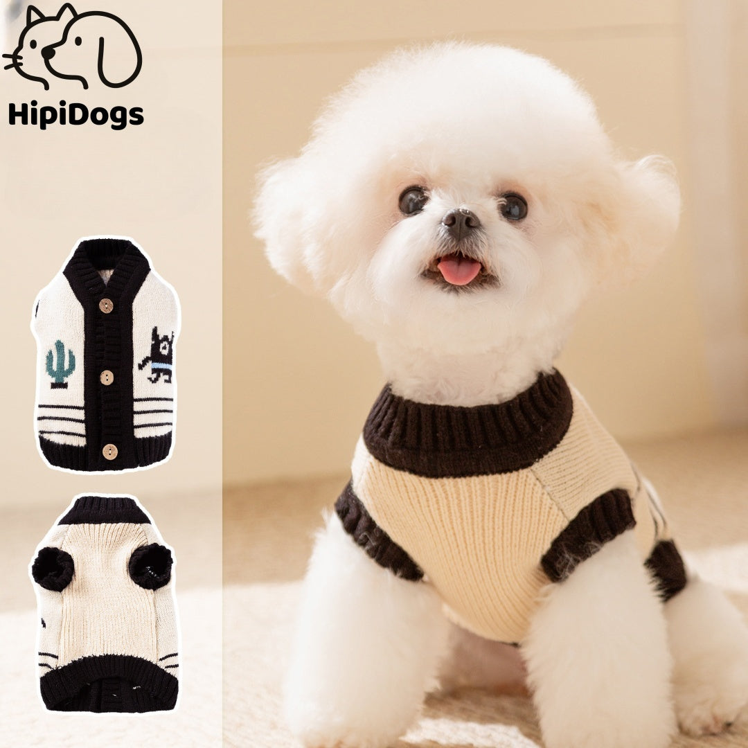 Cute Cactus Knit Sweater for Small Dogs