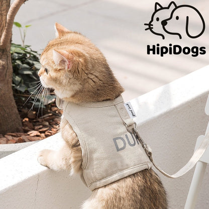 Reflective Breathable Dog Harness with Leash | Adjustable Pet Vest Harness for Small Dogs & Cats | Soft Mesh Walking Harness | HipiDogs