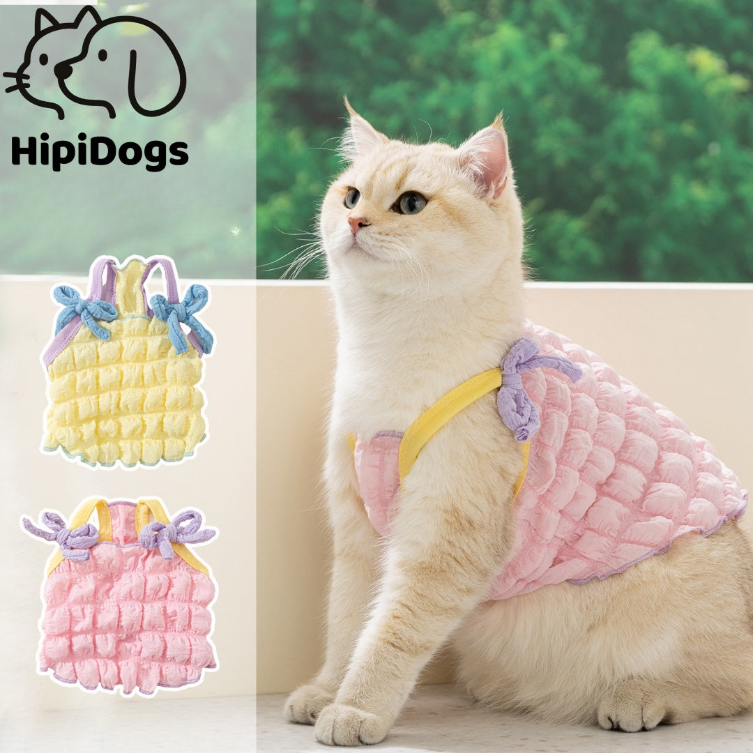 Cute Bow Pet Dress – Soft Summer Outfit for Small Dogs & Cats