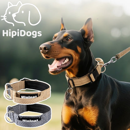 Durable Dog Collar with Adjustable Fit | Comfortable & Stylish Dog Collar by Hipidogs  in Beige & Gray