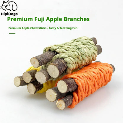 Premium Fuji Apple Wood Chew Sticks for Small Pets – Natural Teeth Grinding Toys for Hamsters, Rabbits & Rodents
