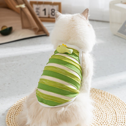 Cute Striped Cat Shirt – Breathable Summer Vest