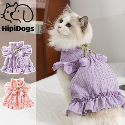 HipiDogs Princess Pet Dress – Elegant Ruffle Summer Outfit