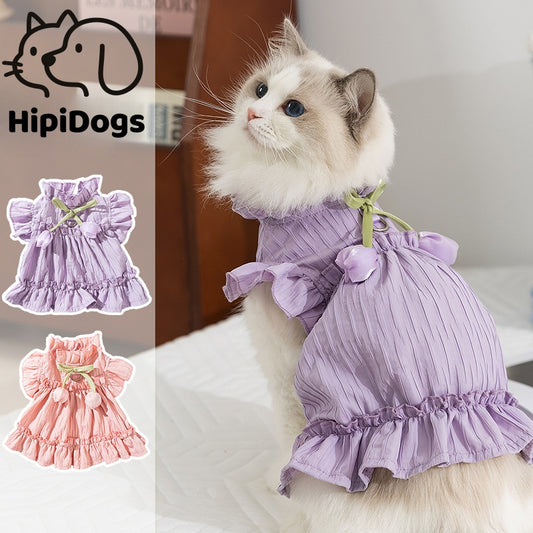 HipiDogs Princess Pet Dress – Elegant Ruffle Summer Outfit