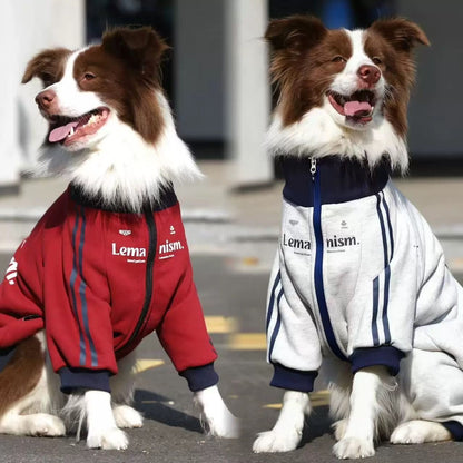 Warm Dog Jacket with Zipper – Sport Style Dog Coat for Medium Large Dogs Winter Pet Clothes
