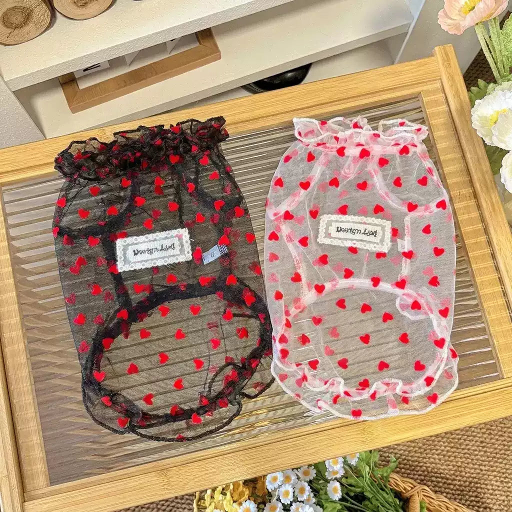 Floral Mesh Dog Shirt | Breathable Summer Pet Vest for Small Dogs & Cats