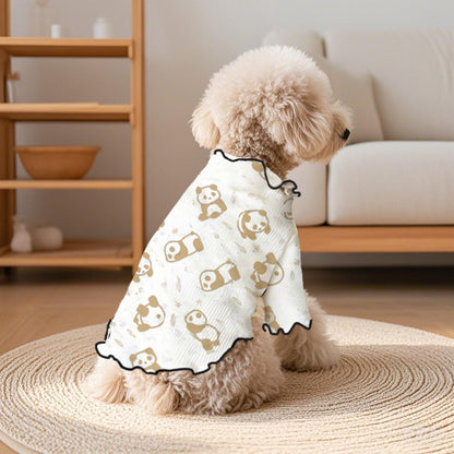 Cute Panda Dog Pajamas – Soft Breathable Pet Sleepwear for Small Dogs, Comfortable Puppy Home Clothes