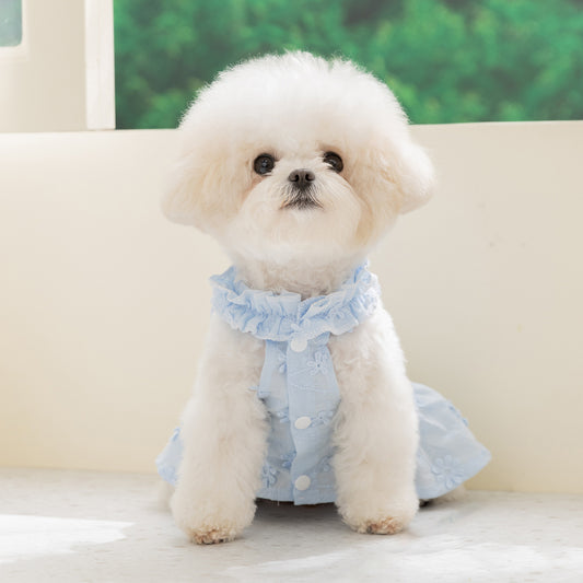 Floral Dog Harness Dress – Lightweight Ruffle Summer Fit