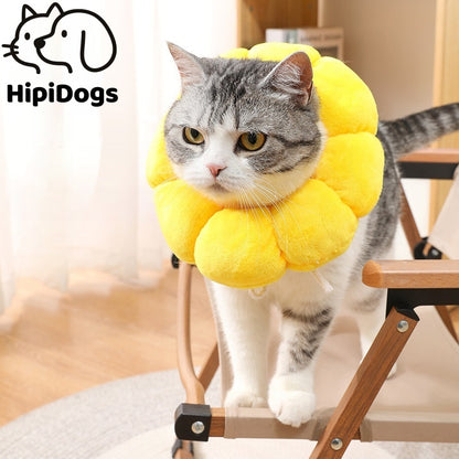 Cute Sunflower Cat Collar - Soft, Comfortable, and Anti-Lick Design for Your Cat's Safety