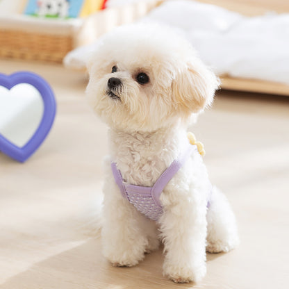 Cute Flower Dog Harness Vest | Breathable Mesh Pet Harness with Leash Ring for Small Dogs & Cats | HipiDogs