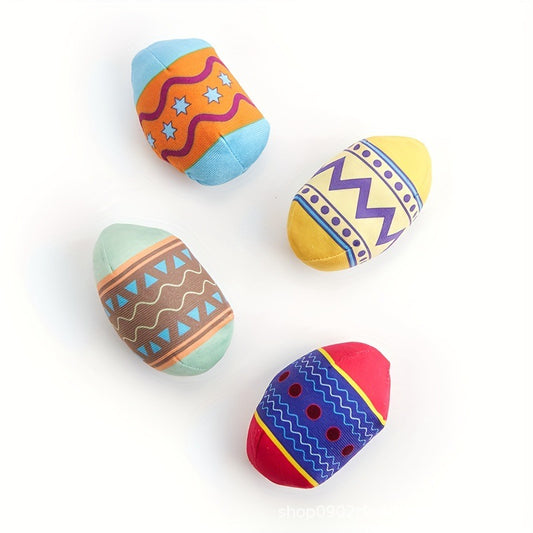 Easter Egg Dog Toy Set | Cute Plush Squeaky Dog Toys for Small & Medium Dogs | Soft Interactive Pet Chew Toys | HipiDogs