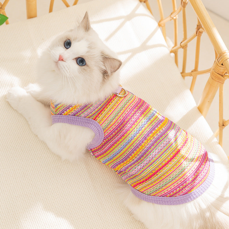 Colorful Striped Cat Harness