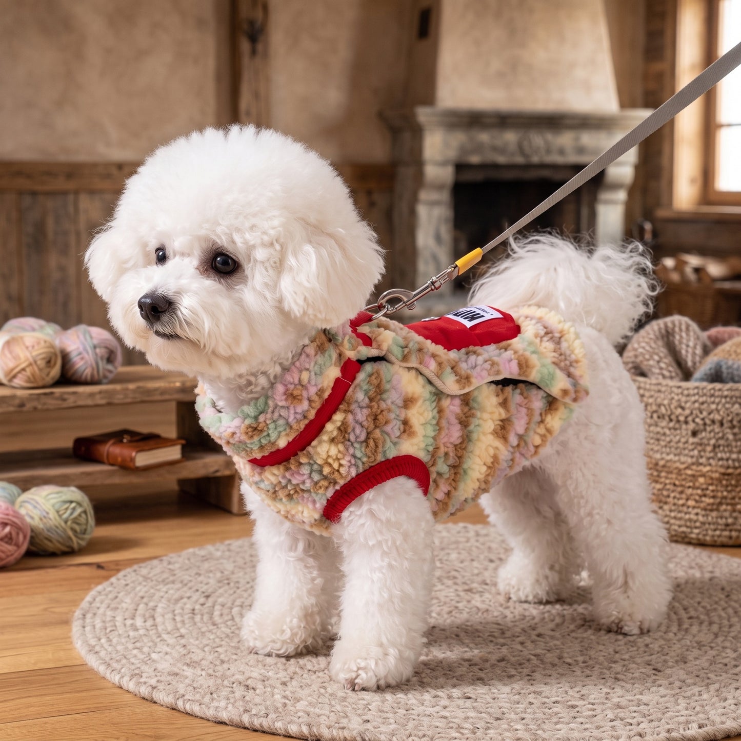 Cozy Sherpa Harness Vest with Pocket for Dogs
