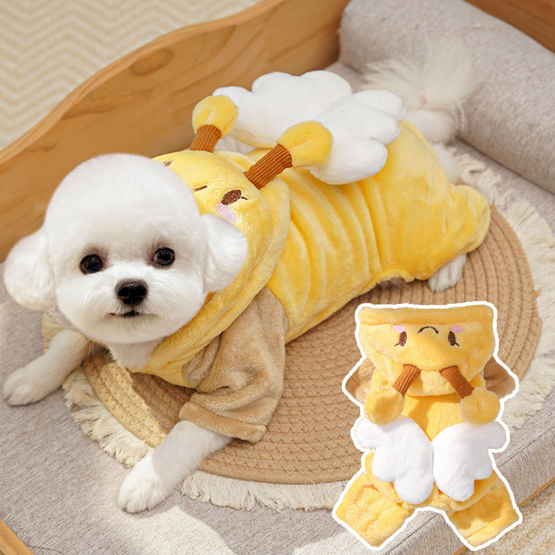Warm Hooded Dog Coat for Small Dogs – Soft Fleece Winter Puppy Jacket, Cozy Thick Pet Outfit